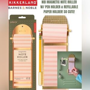 NIB KIKKERLAND MAGNETIC NOTE ROLLER W/ATTACHED PEN HOLDER! AWESOME!